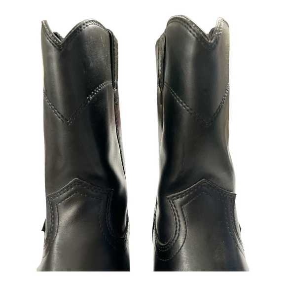 Justin Basics Black Cowboy Leather Roper Boot Men's Size 9EE - Picture 10 of 16